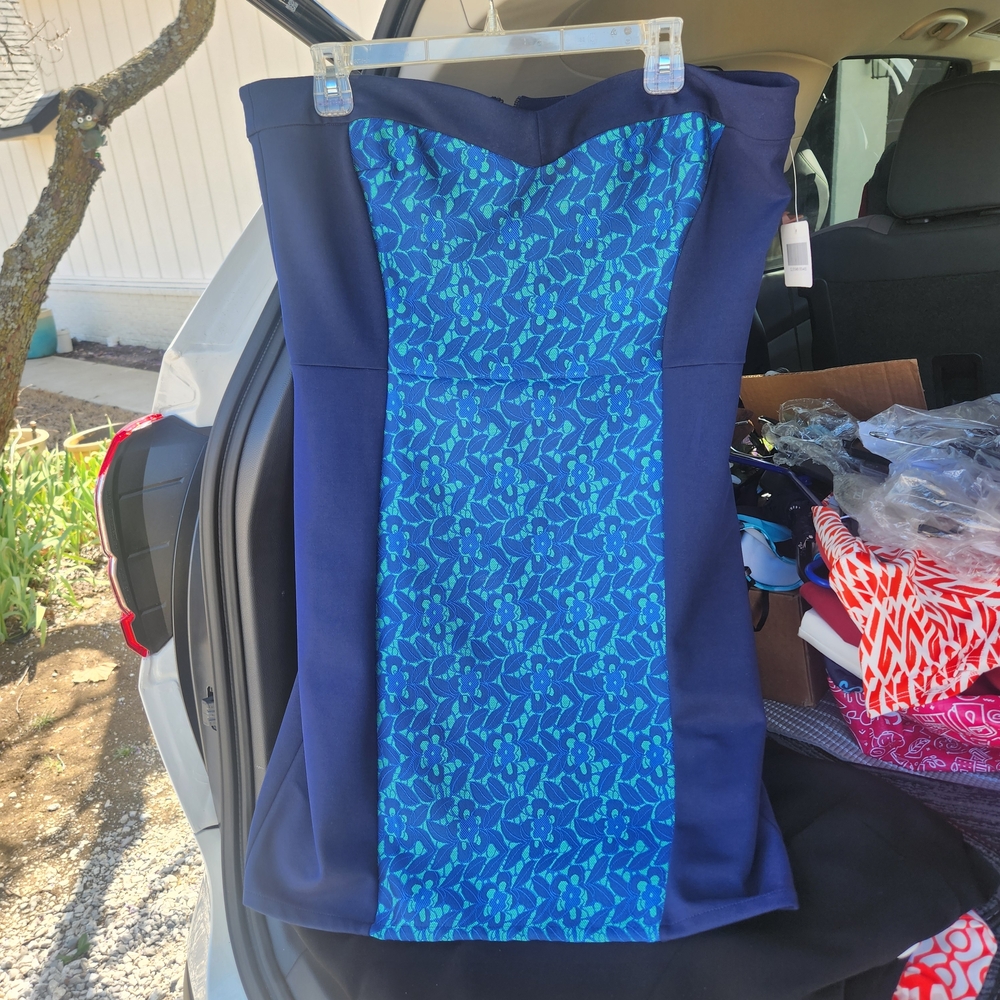 JustFab Blue and Navy Mini Dress
